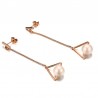 Triangles & pearls - rose gold long earringsEarrings