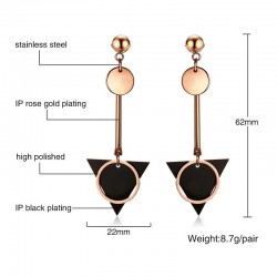 Double circle & triangle - long earringsEarrings