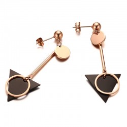 Double circle & triangle - long earringsEarrings