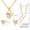 Heart & crystal necklace & earrings - jewellery setJewellery Sets