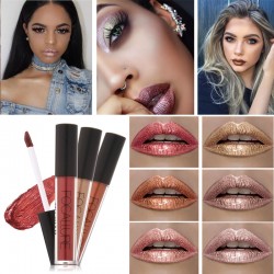 Long Lasting Lipstick Nude Gold Metallic LipglossLipsticks