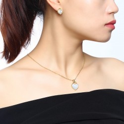 Heart Shape Necklace & Earrings Jewelry SetJewellery Sets