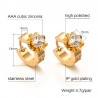 Gold stud earrings with zirconiaEarrings