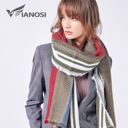 Striped Winter Scarf Soft ShawlScarves