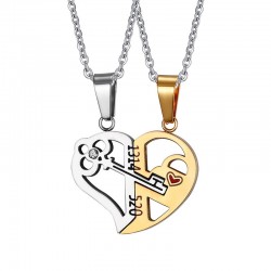 Key lock - Heart shape pendant with necklace 2 piecesNecklaces