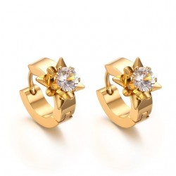Gold stud earrings with zirconiaEarrings