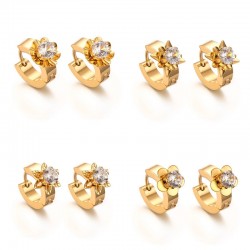 Gold stud earrings with zirconiaEarrings