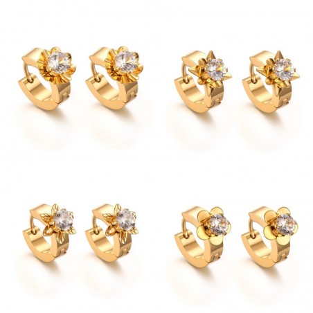Gold stud earrings with zirconiaEarrings