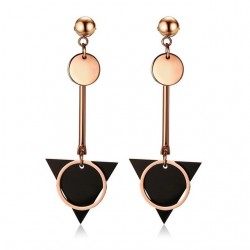 Double circle & triangle - long earringsEarrings