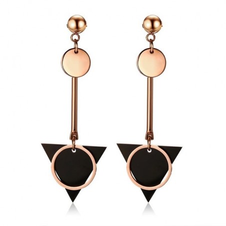 Double circle & triangle - long earringsEarrings