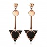 Double circle & triangle - long earringsEarrings