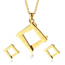 Irregular Square Shape Necklace & Earrings Jewellery SetJewellery Sets