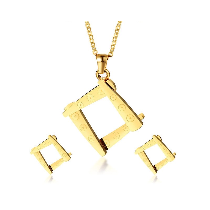 Irregular Square Shape Necklace & Earrings Jewellery SetJewellery Sets