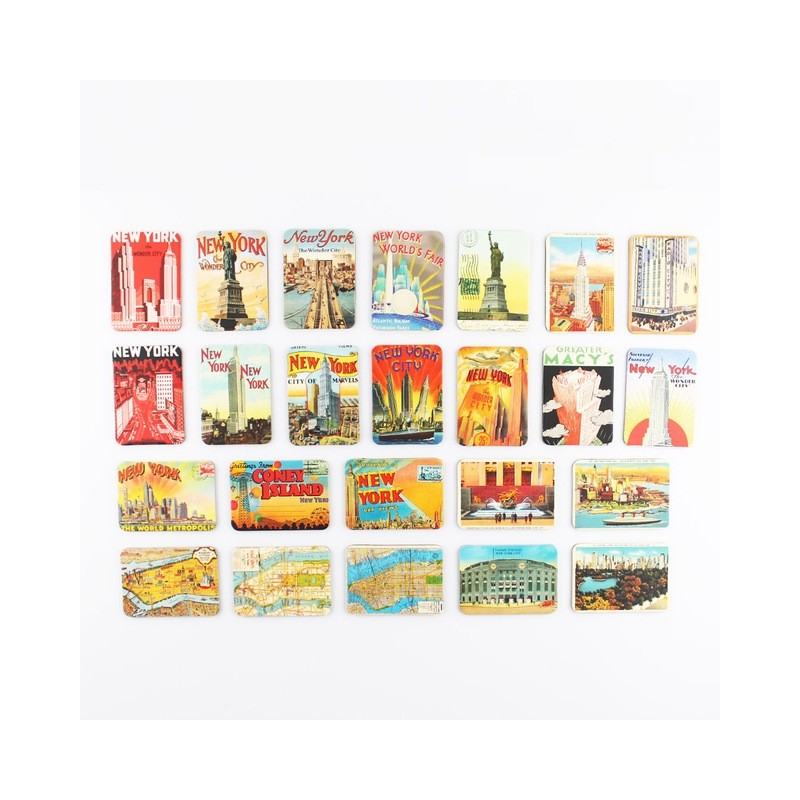New York themes - fridge magnets - 24 piecesFridge magnets