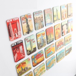 New York themes - fridge magnets - 24 piecesFridge magnets