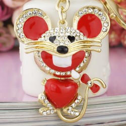 Crystal Mouse Keychain KeyringKeyrings