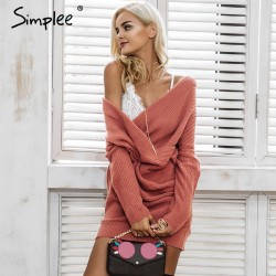 Sexy Cross Knitting Sweater PulloverHoodies & Jumpers
