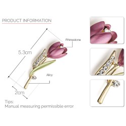 Elegant crystal tulip broochBrooches