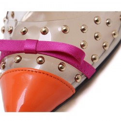 Transparent PVC Rivet Bow High Heel PumpsHigh heels