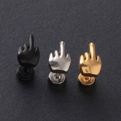 Middle finger earring - stainless steelEarrings