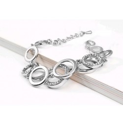 Multilayer Symmetry Circle Link Rhinestones BraceletBracelets