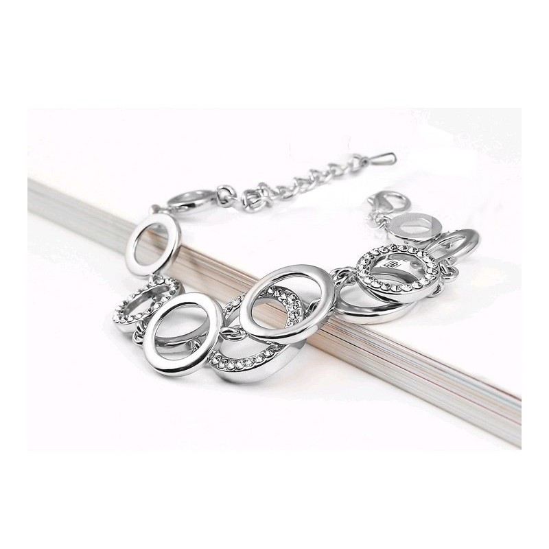 Multilayer Symmetry Circle Link Rhinestones BraceletBracelets