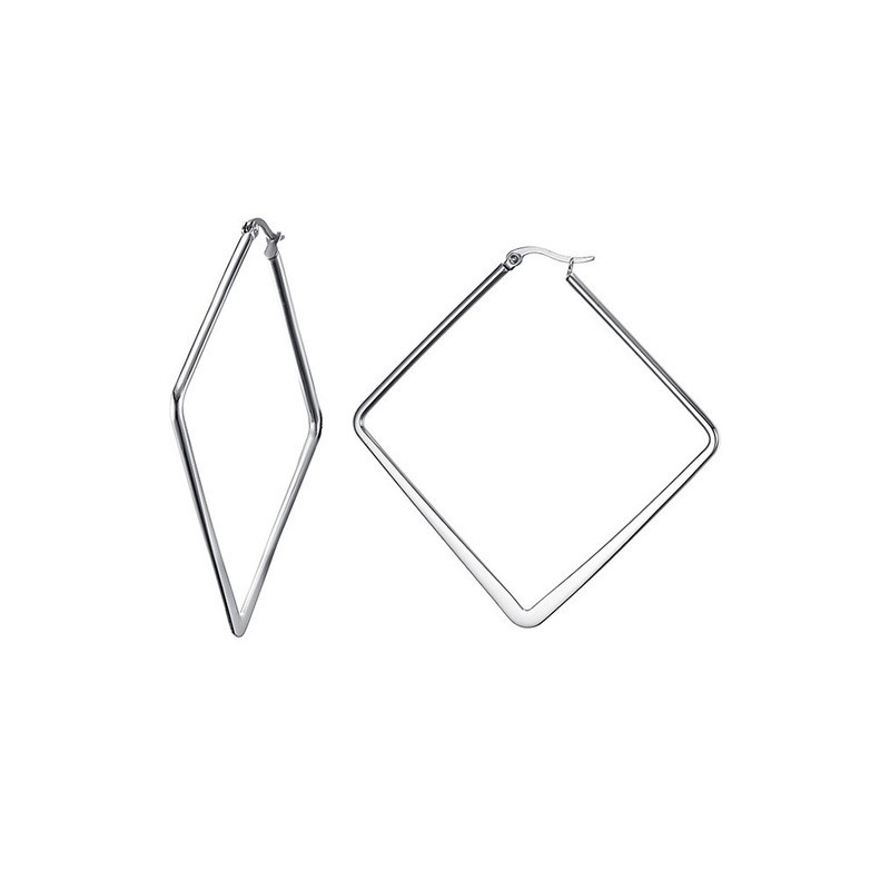 Silver - big geometric earringsEarrings