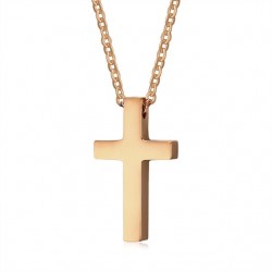 Classic blank cross pendant with stainless steel necklaceNecklaces