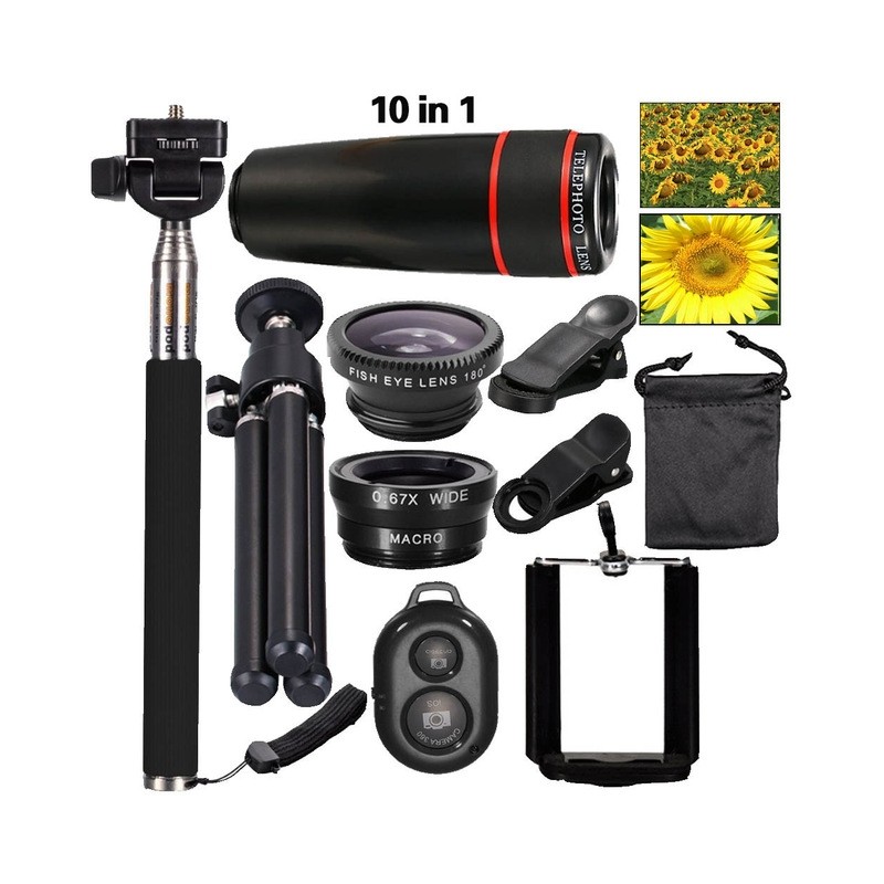 iPhone 8 7 6 5 S Smartphone Mobile Tripod 12X Telephoto Telescope Lens KitAccessories