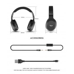 Salar S11 Wireless Headset Foldable Bluetooth Headphones With MicEar- & Headphones