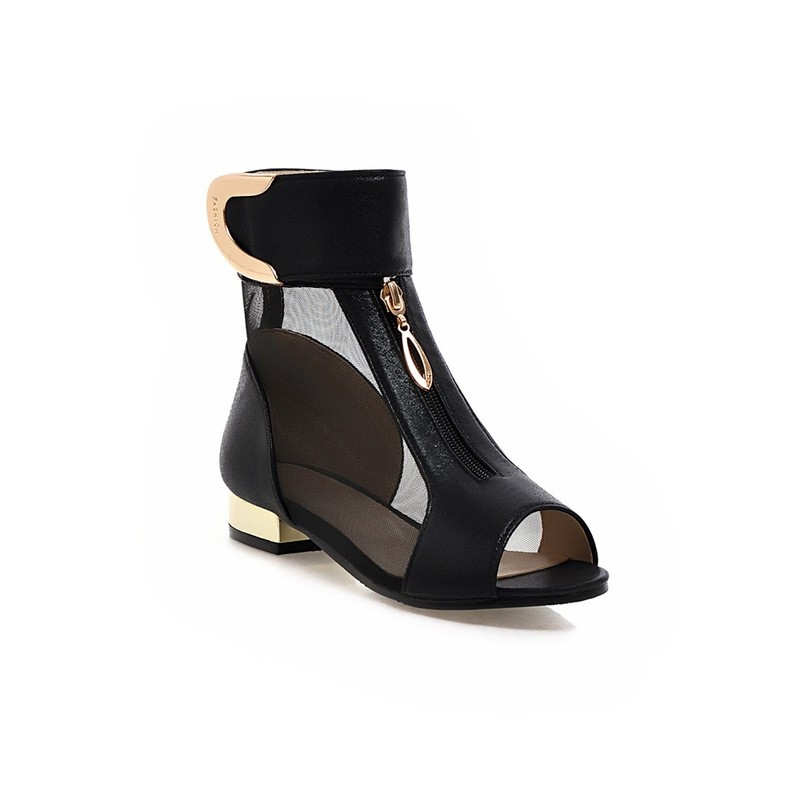 Mesh sandals boots with metal glamour decorationSandals