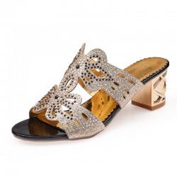 Rhinestones Cut-Out SandalsSandals