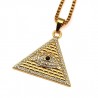 Crystal Egyptian Pyramid & Eye Pendant Necklace UnisexNecklaces
