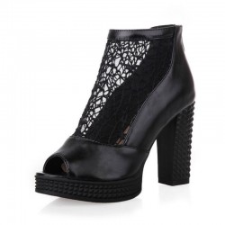 Vintage High Heel Platform Zipper SandalsSandals