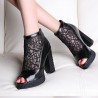 Vintage High Heel Platform Zipper SandalsSandals
