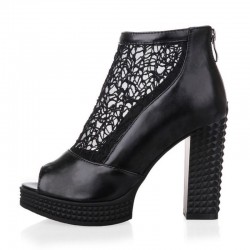 Vintage High Heel Platform Zipper SandalsSandals