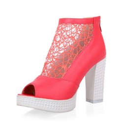 Vintage High Heel Platform Zipper SandalsSandals