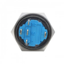 12V 5-pin 19mm metal push button - momentary power switch with LED - waterproof switch - BlackSwitches