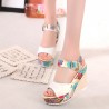 Flower pattern wedge heel sandalsSandals