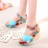 Flower pattern wedge heel sandalsSandals
