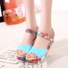 Flower pattern wedge heel sandalsSandals
