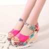 Flower pattern wedge heel sandalsSandals