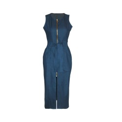 Jeans midi dress - with zipperDresses