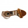 Fur crystal transparent metal high heel sandalsSandals