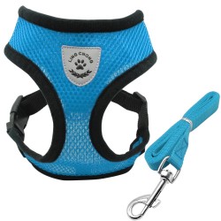 Puppy & dog breathable nylon mesh harness & leash setCollars & Leads