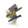 Colourful crystal dog broochBrooches