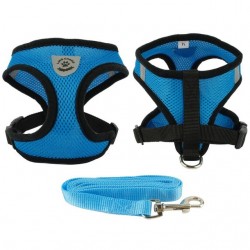 Puppy & dog breathable nylon mesh harness & leash setCollars & Leads