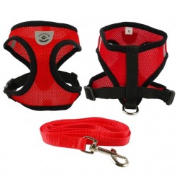 Puppy & dog breathable nylon mesh harness & leash setCollars & Leads