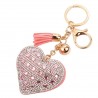 Rhinestone heart & tassel - keychain - keyringKeyrings