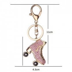 Crystal roller skates shoe keychain keyringKeyrings